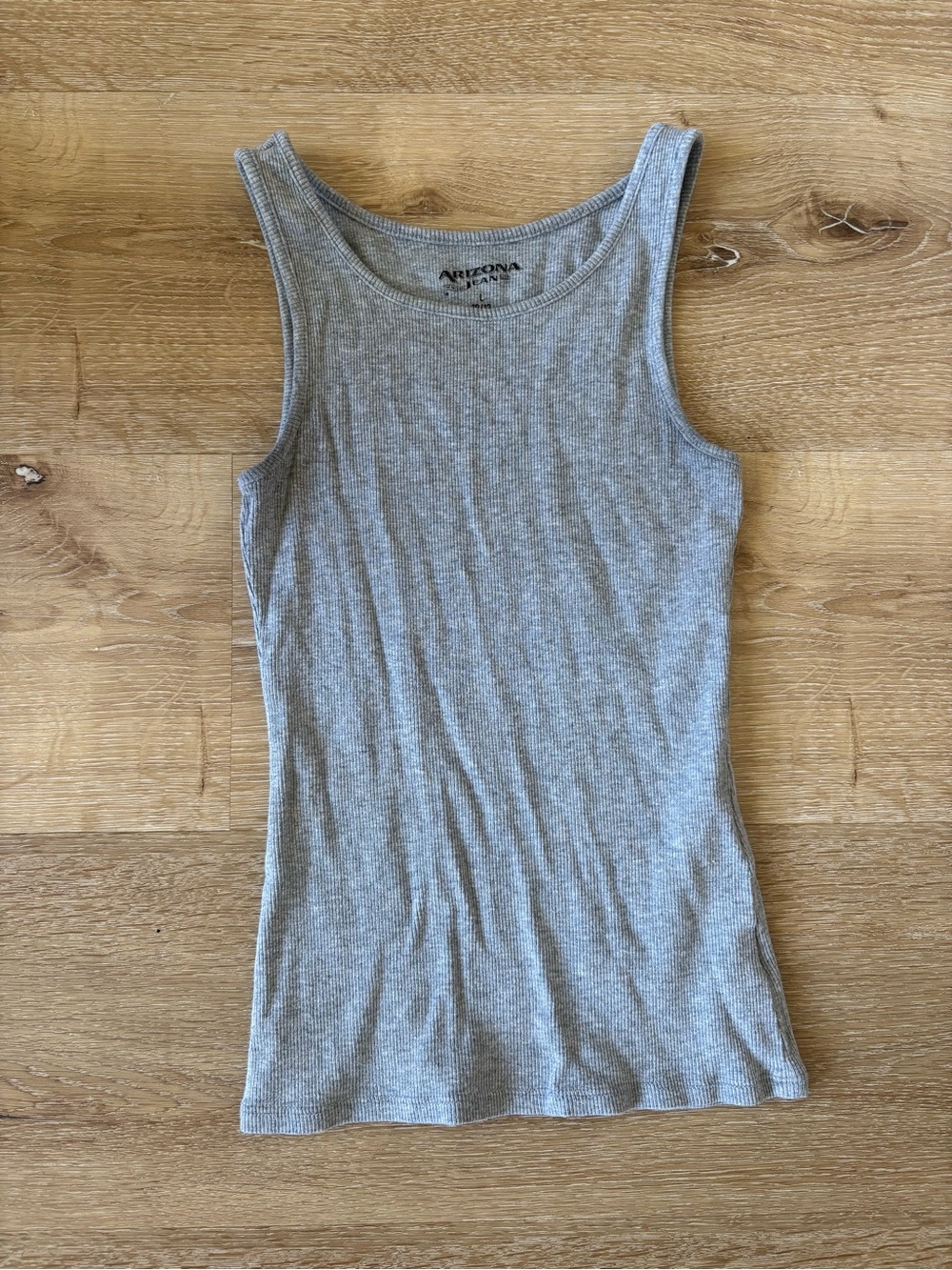Gray Ribbed Tank Top
